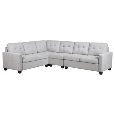Georgina 4-piece Upholstered Modular Sectional Sofa Steel Beige - 551705-SET - Luna Furniture
