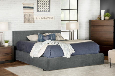 Gregory Upholstered Platform Bed Graphite - 316020KW - Luna Furniture