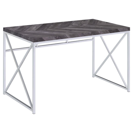 Grimma Writing Desk Rustic Grey Herringbone - 802611 - Luna Furniture