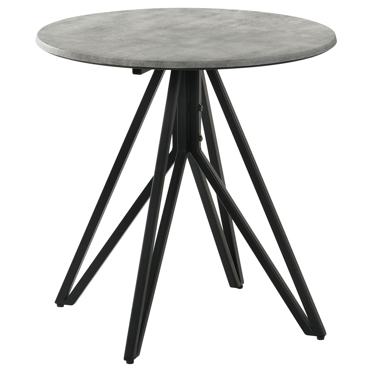 Hadi Cement and Gunmetal Round End Table with Hairpin Legs from Coaster - Luna Furniture