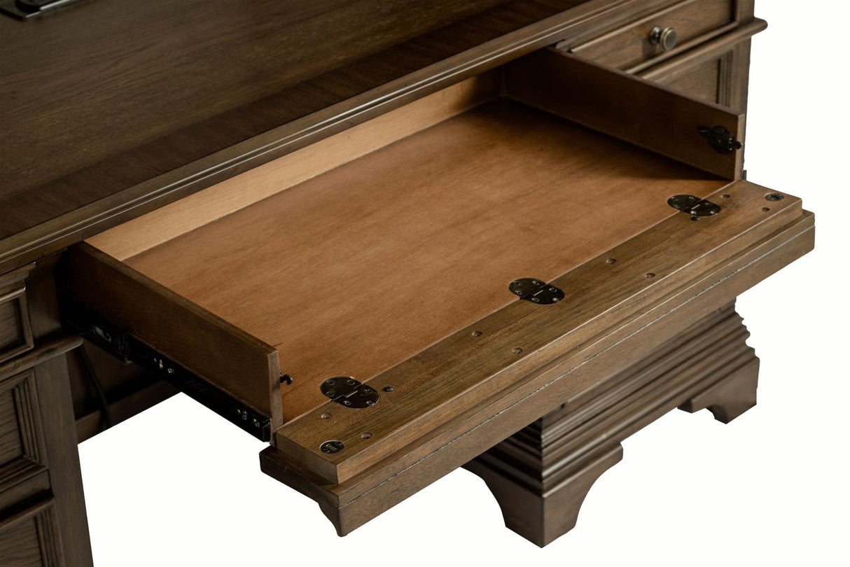 Hartshill Burnished Oak Credenza with Hutch from Coaster - Luna Furniture