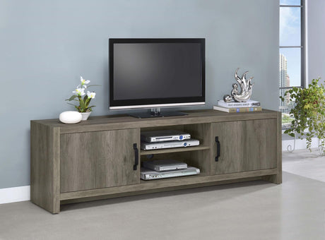 Hays 2-door TV Console Grey Driftwood - 701025 - Luna Furniture