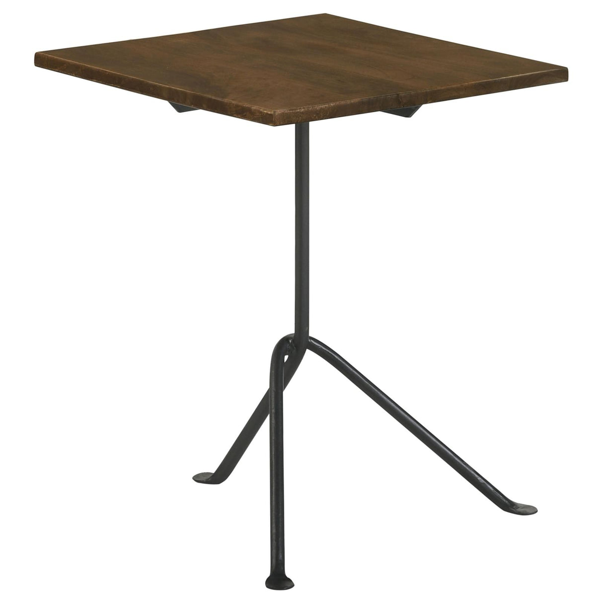 Heitor Dark Brown and Gunmetal Square Accent Table with Tripod Legs from Coaster - Luna Furniture