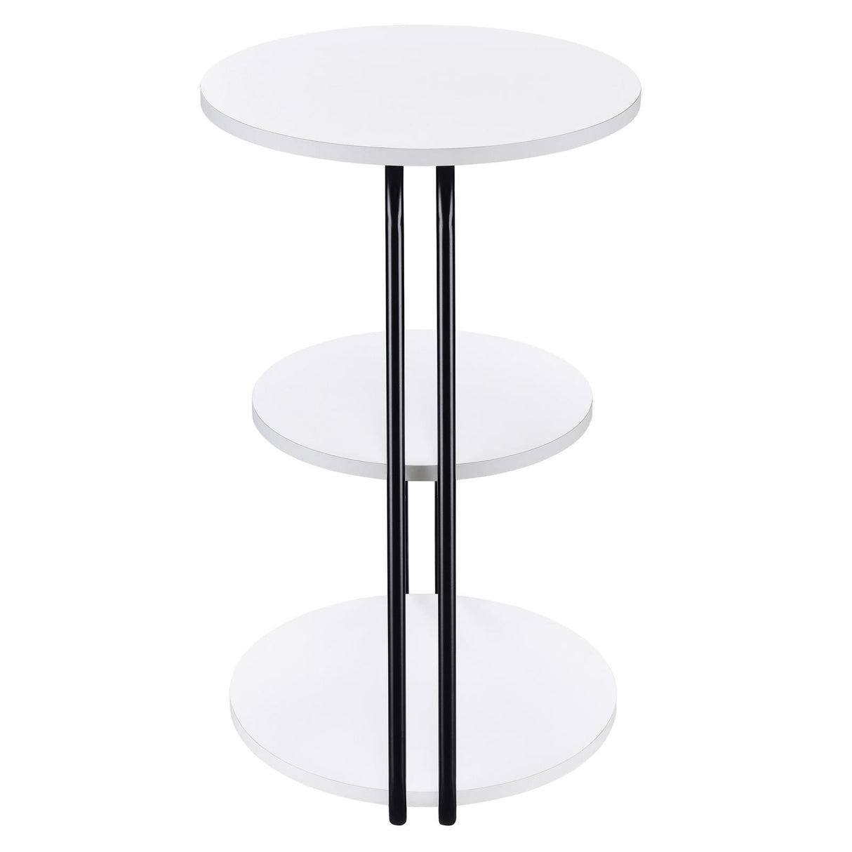 Hilly White and Black 3-Tier Round Side Table from Coaster - Luna Furniture