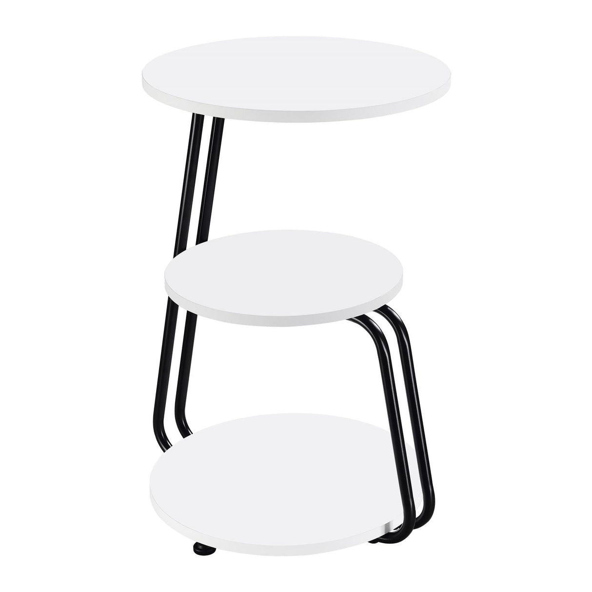 Hilly White and Black 3-Tier Round Side Table from Coaster - Luna Furniture