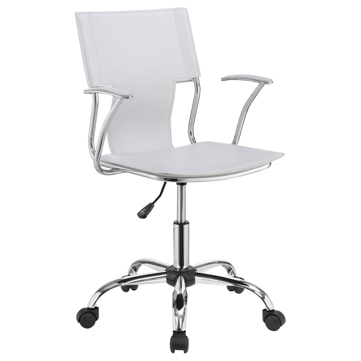 Himari White and Chrome Adjustable Height Office Chair from Coaster - Luna Furniture