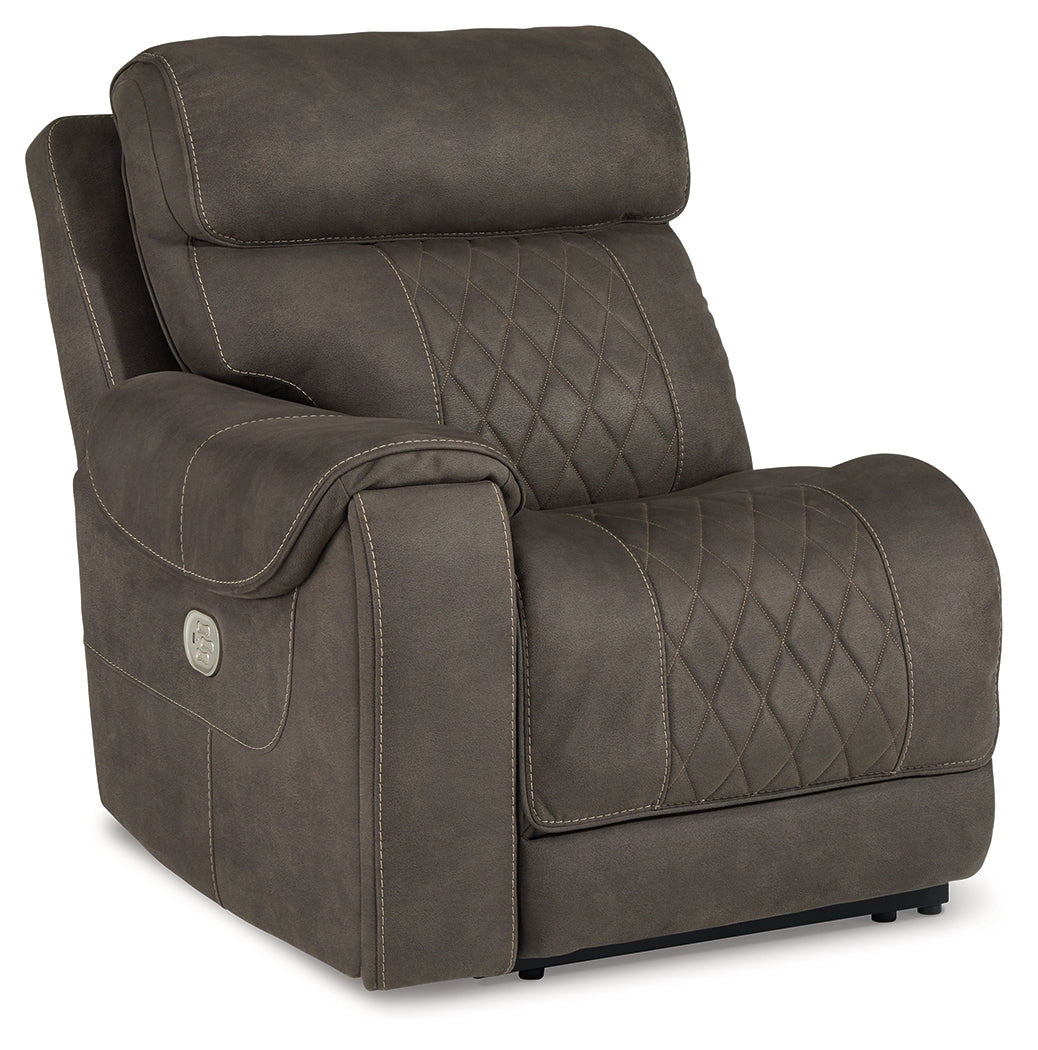 Hoopster Gunmetal Left-Arm Facing Power Recliner from Ashley - Luna Furniture