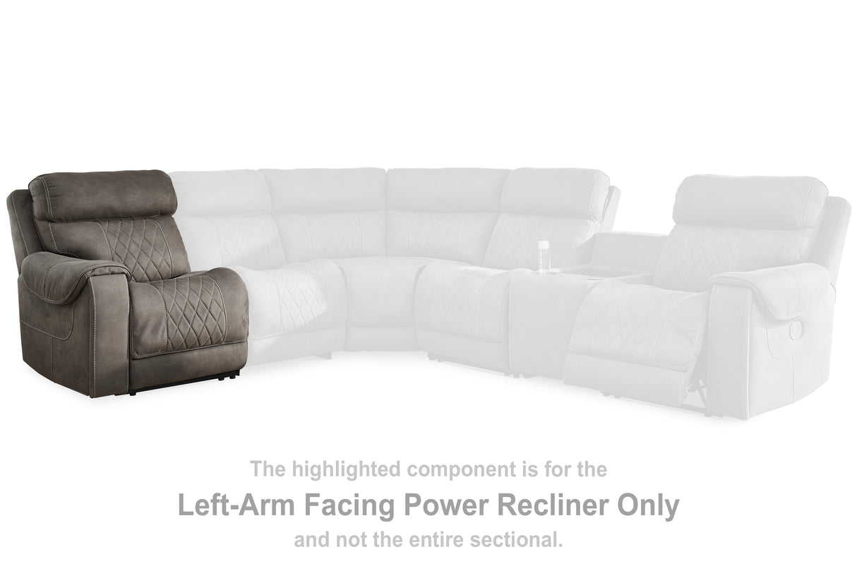 Hoopster Gunmetal Left-Arm Facing Power Recliner from Ashley - Luna Furniture