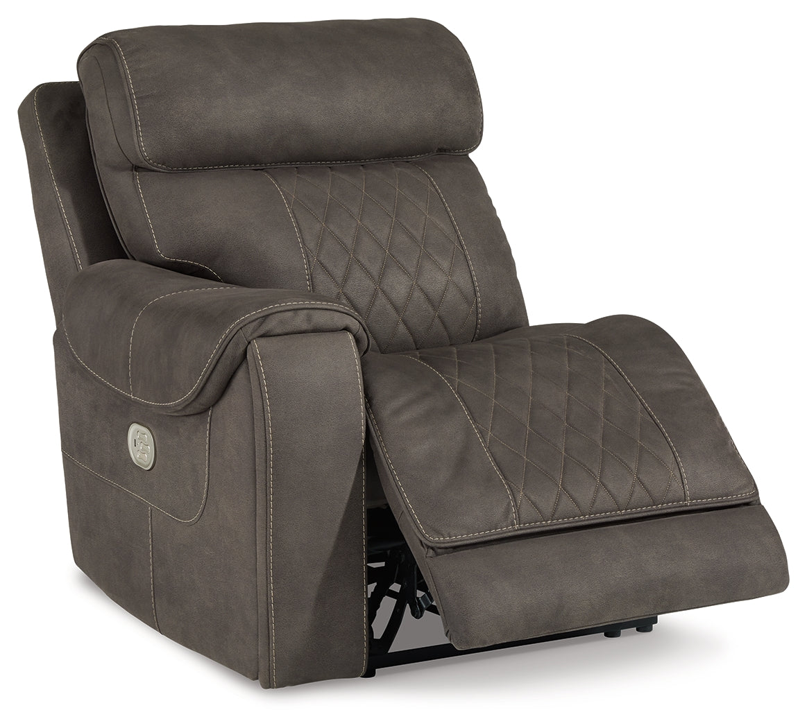 Hoopster Gunmetal Left-Arm Facing Power Recliner from Ashley - Luna Furniture