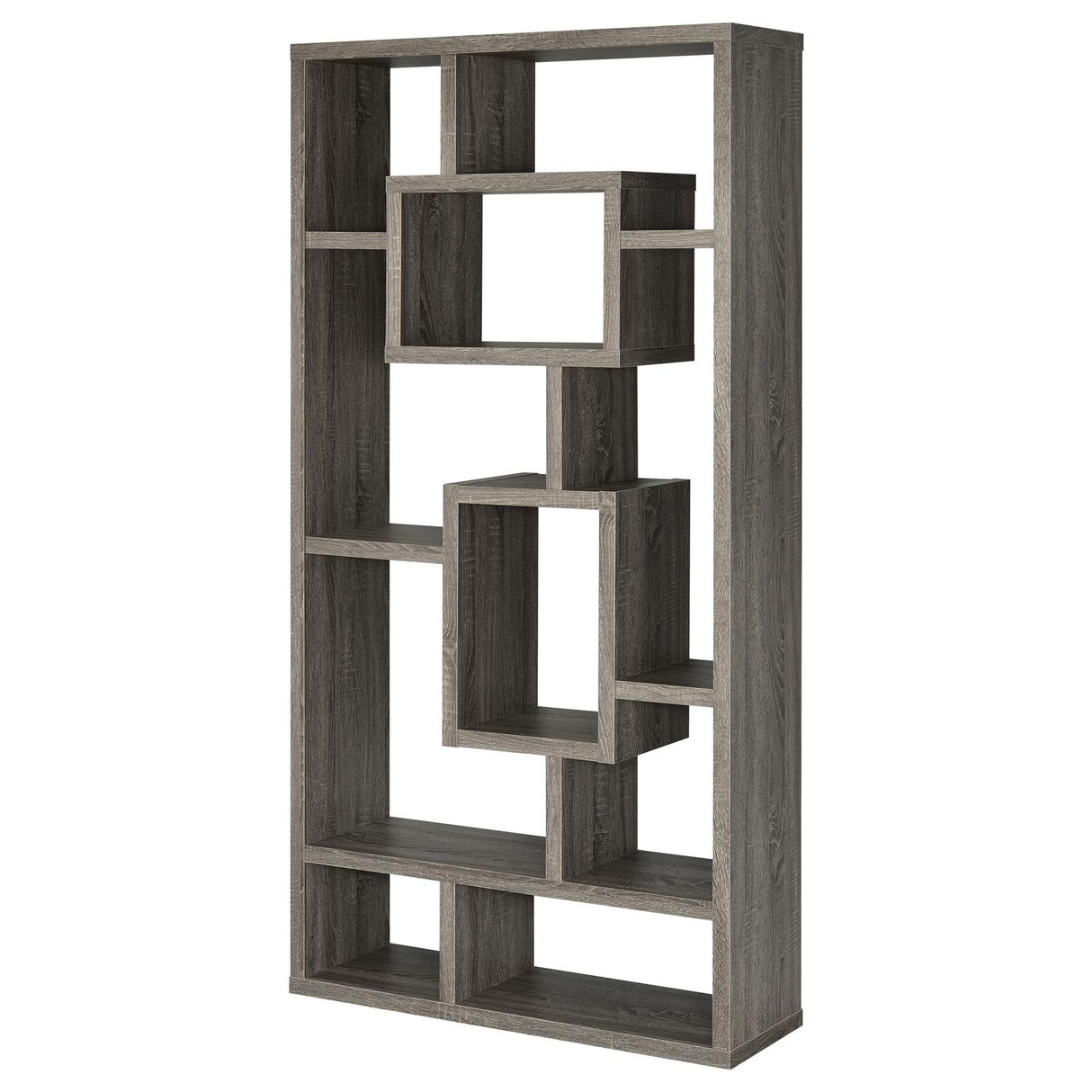 Howie Weathered Gray 10-Shelf Bookcase from Coaster - Luna Furniture