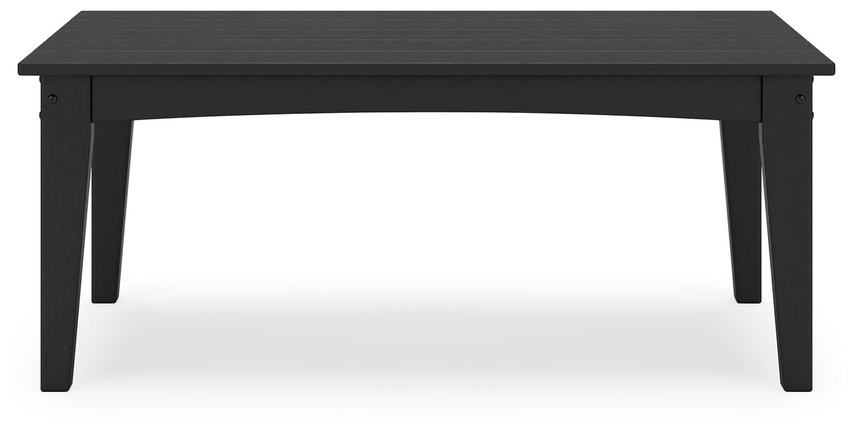 Hyland wave Black Outdoor Coffee Table from Ashley - Luna Furniture