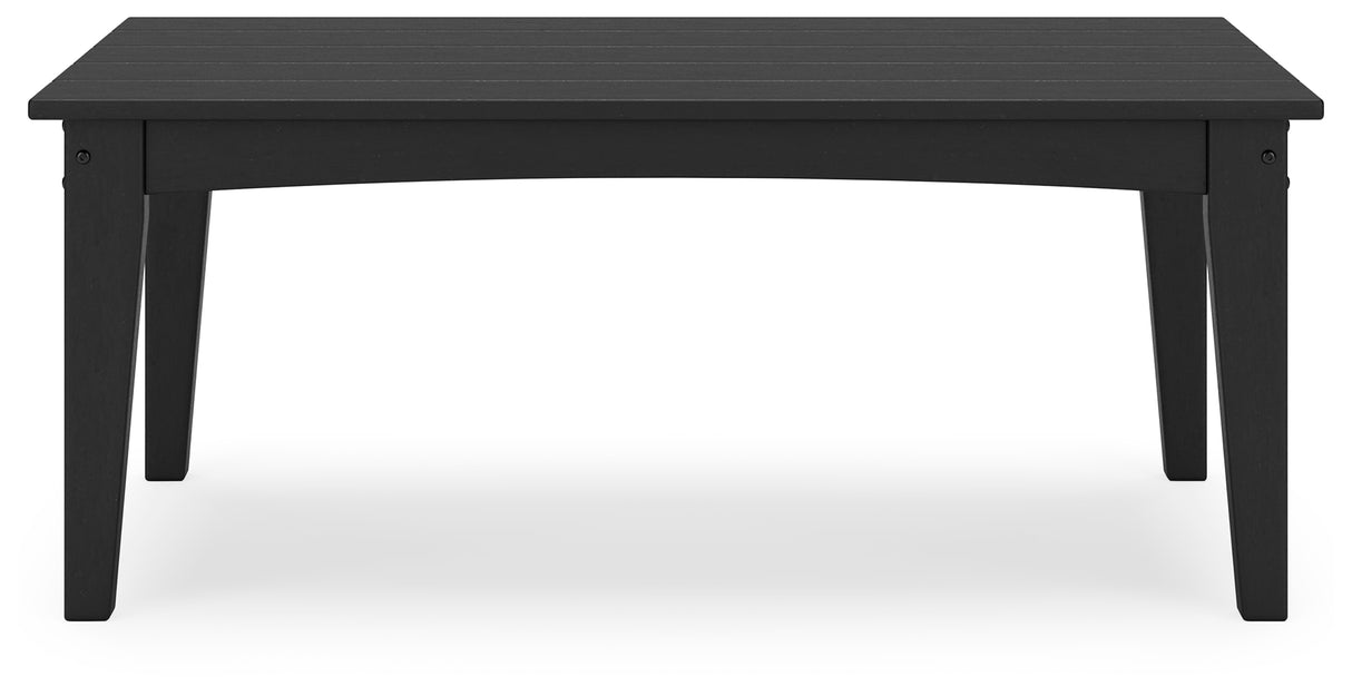 Hyland wave Black Outdoor Coffee Table from Ashley - Luna Furniture