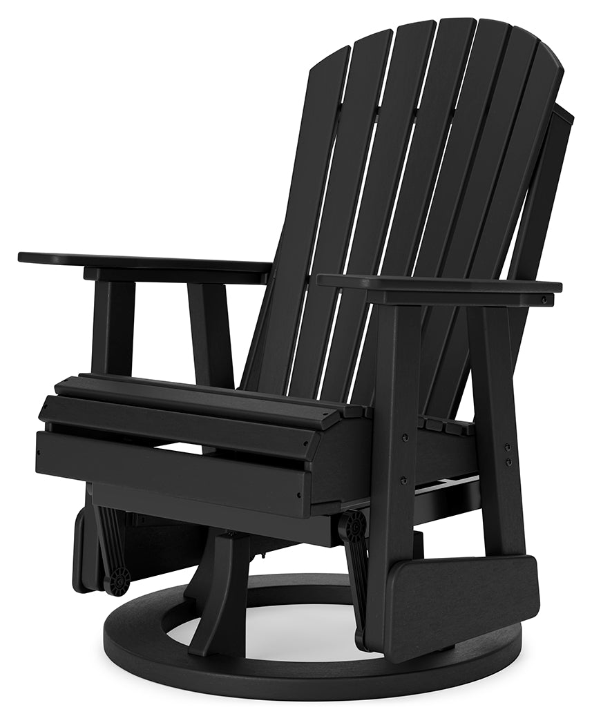 Hyland wave Black Outdoor Swivel Glider Chair - P108-820 - Luna Furniture