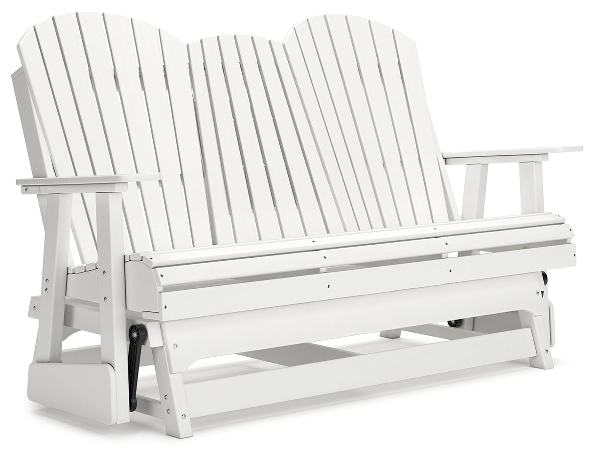 Hyland wave White Outdoor Glider Loveseat from Ashley - Luna Furniture