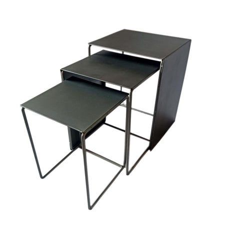 Imez 3-piece Rectangular Metal Nesting Table Grey - 930250 - Luna Furniture