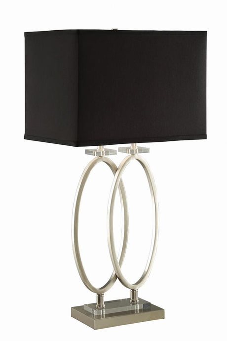 Izuku Rectangular Shade Table Lamp Black and Brushed Nickel - 901662 - Luna Furniture