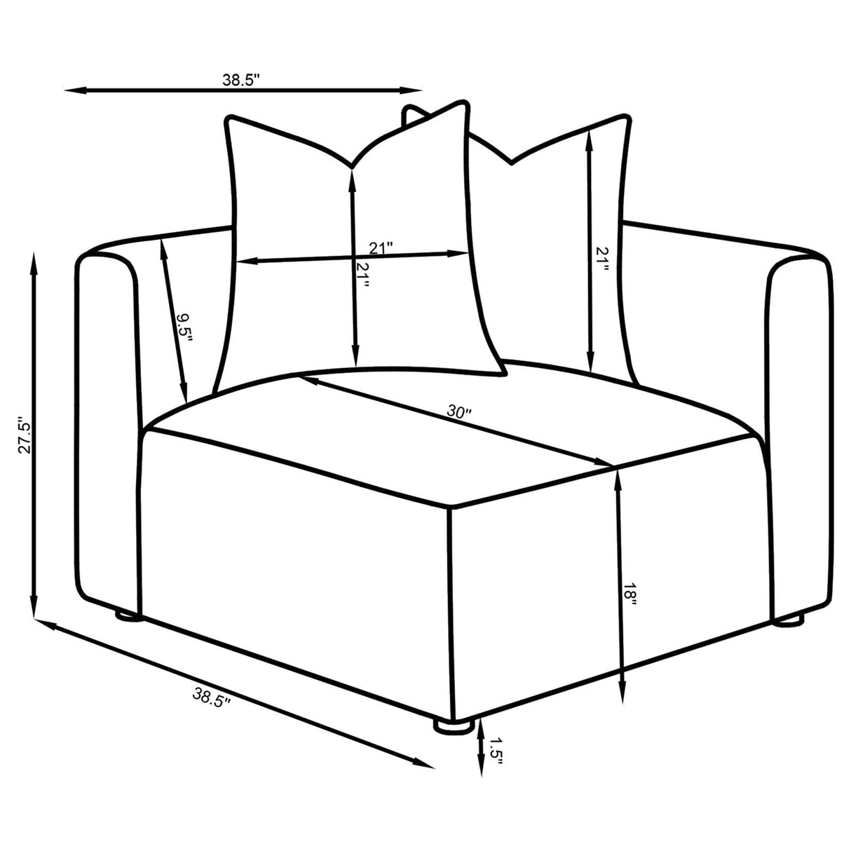 Jennifer Upholstered Corner Terracotta from Coaster - Luna Furniture
