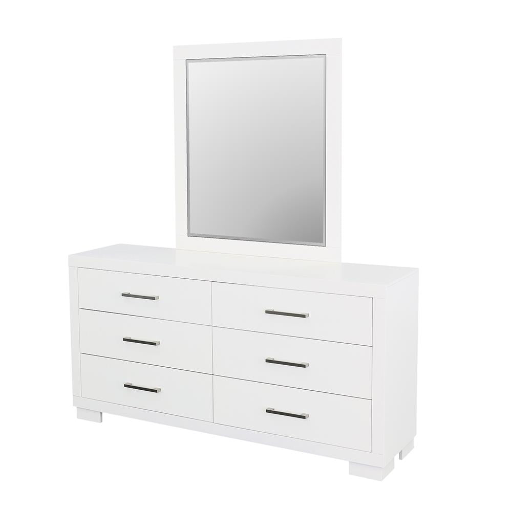 Jessica White Rectangular Mirror (Mirror Only) from Coaster - Luna Furniture
