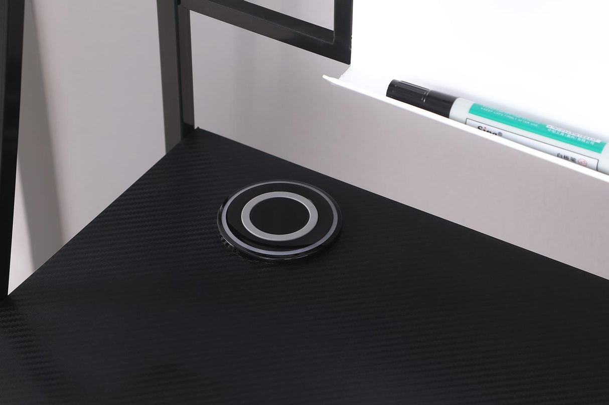 Jessie Black and Gunmetal Writing Desk with USB Ports from Coaster - Luna Furniture