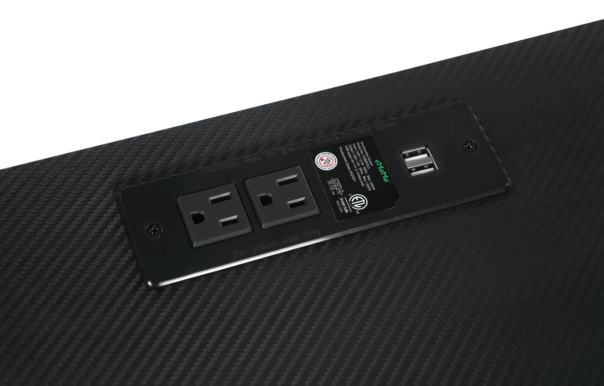 Jessie Black and Gunmetal Writing Desk with USB Ports from Coaster - Luna Furniture