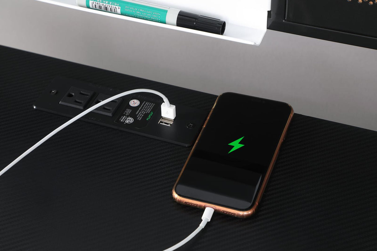 Jessie Black and Gunmetal Writing Desk with USB Ports from Coaster - Luna Furniture