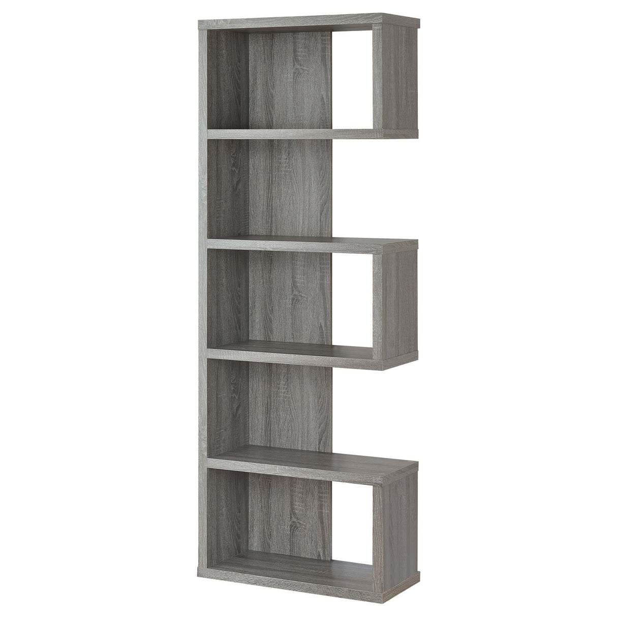 Joey Weathered Gray 5-Tier Bookcase from Coaster - Luna Furniture