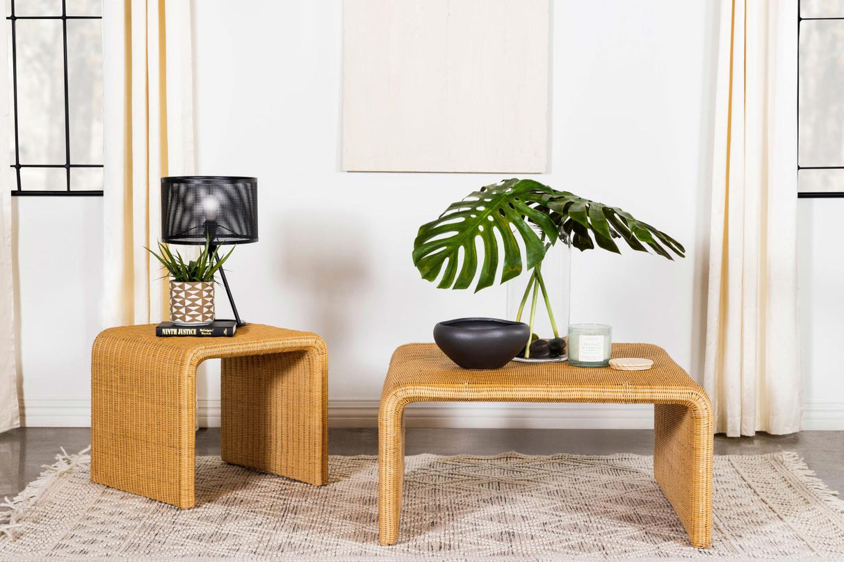 Juanita Natural Square Rattan End Table from Coaster - Luna Furniture
