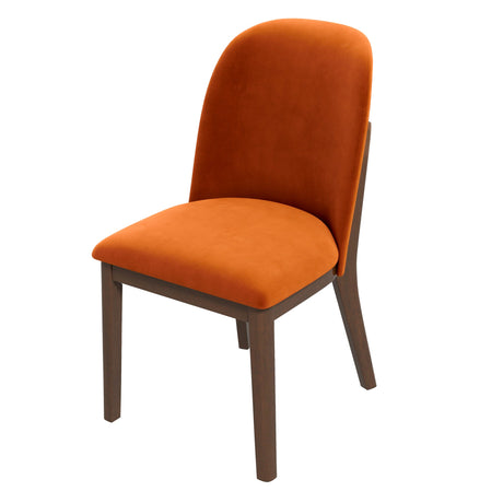 Kaitlyn Mid-Century Modern Burnt Orange Velvet Dining Chair (Set of 2) - AFC01947 - Luna Furniture