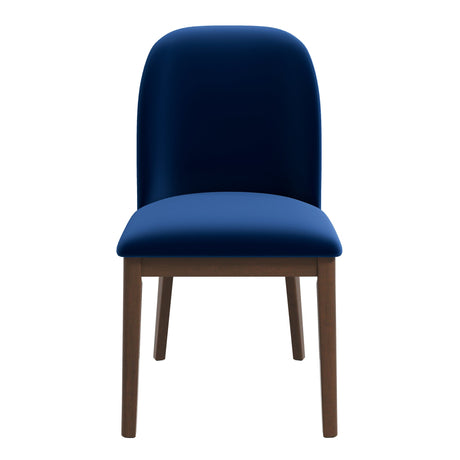 Kaitlyn Mid-Century Modern Navy Blue Velvet Dining Chair (Set of 2) - AFC01948 - Luna Furniture