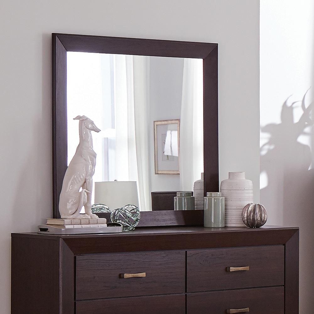 Kauffman Dark Cocoa Rectangular Mirror (Mirror Only) from Coaster - Luna Furniture