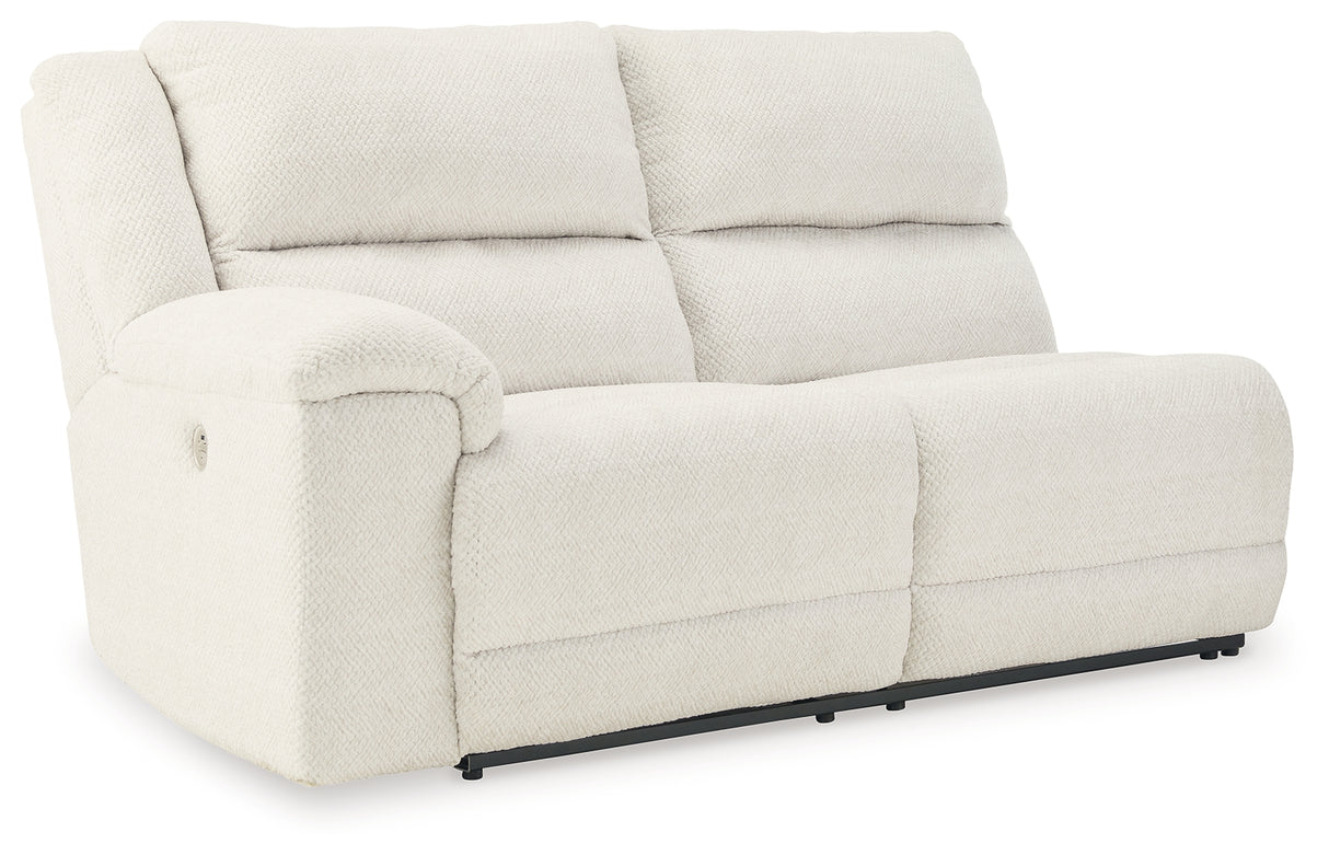 Keensburg Linen Left-Arm Facing Power Reclining Loveseat from Ashley - Luna Furniture