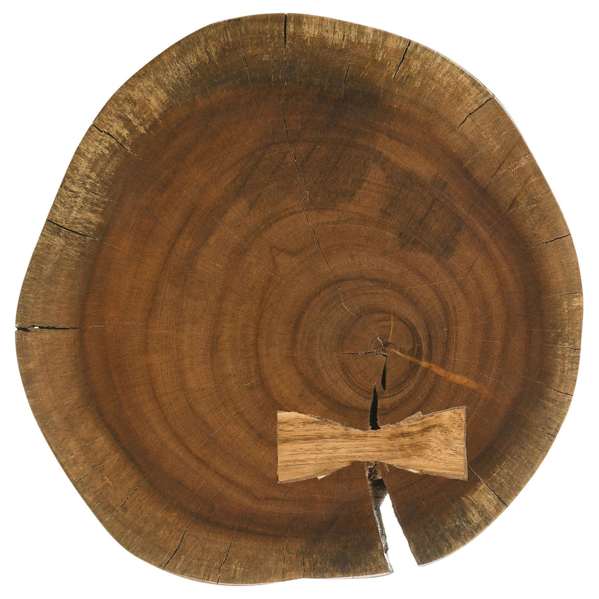 Keith Natural and Black Round Wood Top Side Table from Coaster - Luna Furniture