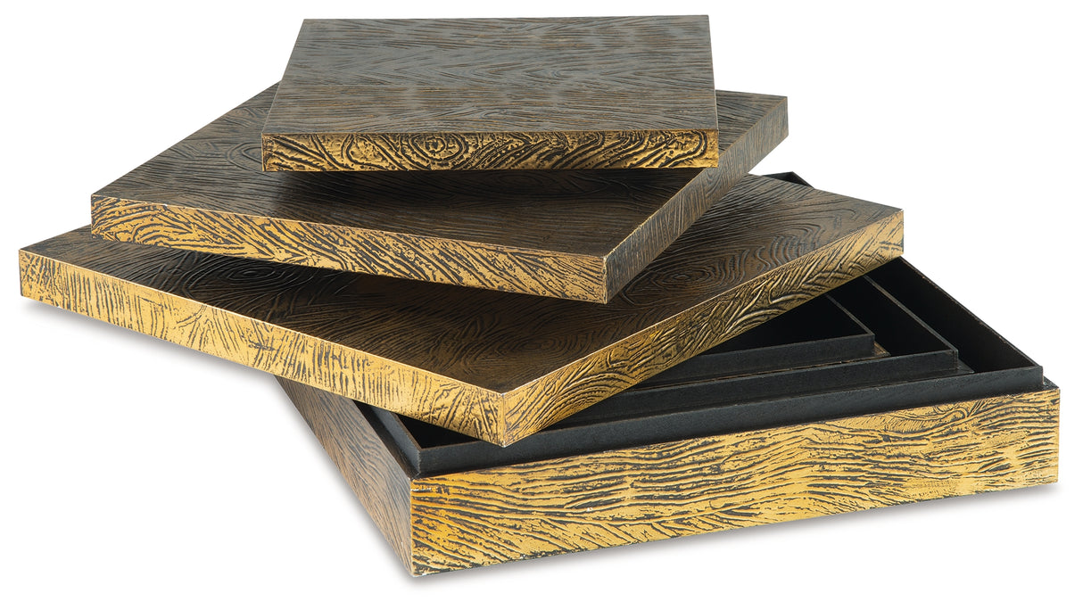 Keldy Antique Brass Finish Box from Ashley - Luna Furniture