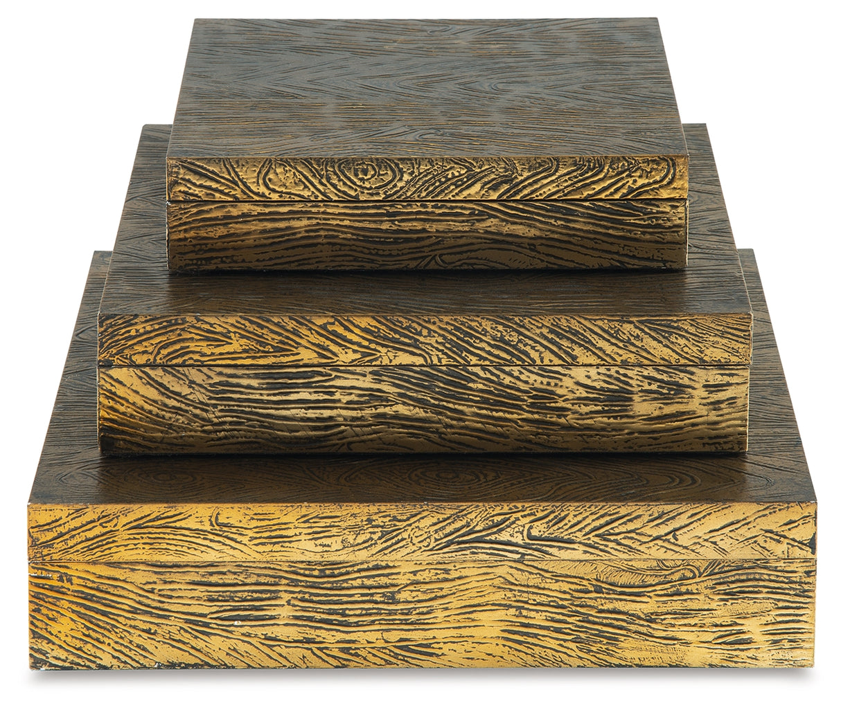 Keldy Antique Brass Finish Box from Ashley - Luna Furniture