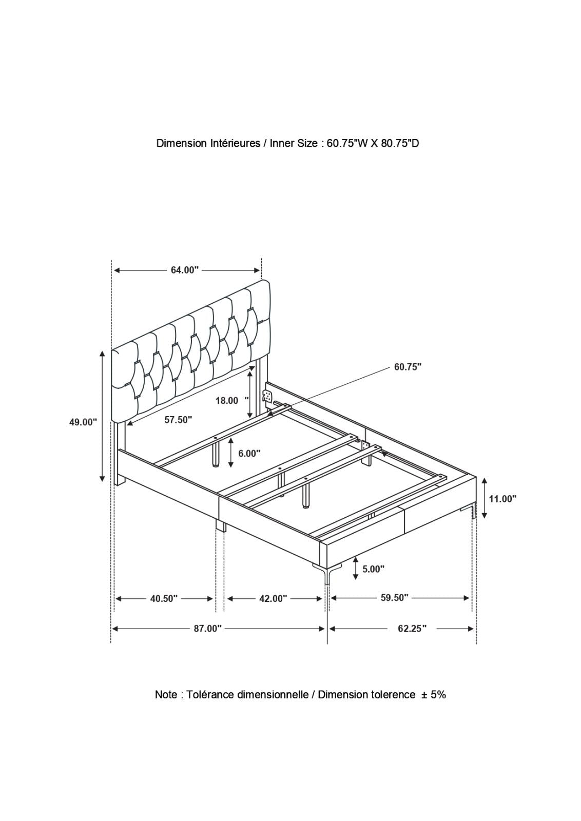 Kendall Black and Gold 4-Piece Tufted Panel Eastern King Bedroom Set from Coaster - Luna Furniture