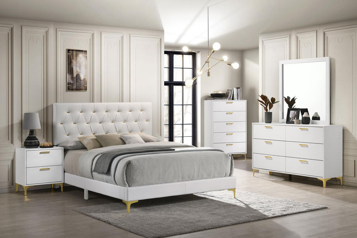 Kendall White 6-Drawer Dresser with Mirror from Coaster - Luna Furniture