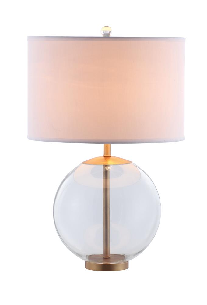 Kenny White Drum Shade Table Lamp with Glass Base from Coaster - Luna Furniture