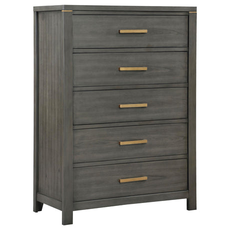 Kieran 5-drawer Bedroom Chest Grey - 224745 - Luna Furniture