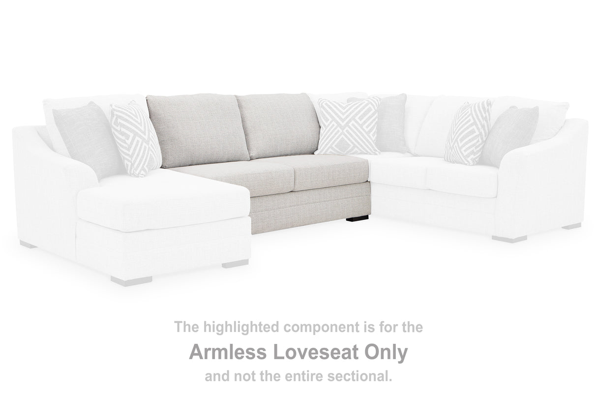 Koralynn Stone Armless Loveseat from Ashley - Luna Furniture