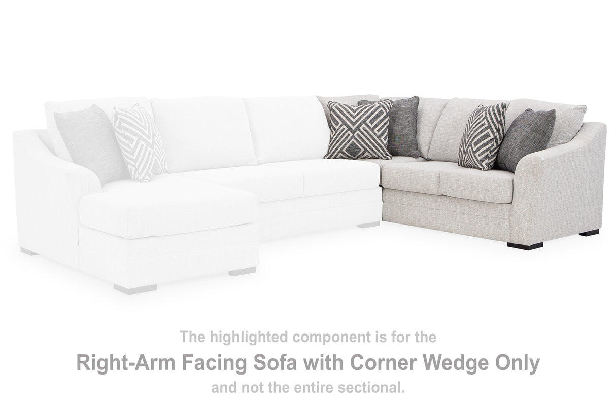 Koralynn Stone Right-Arm Facing Sofa with Corner Wedge from Ashley - Luna Furniture