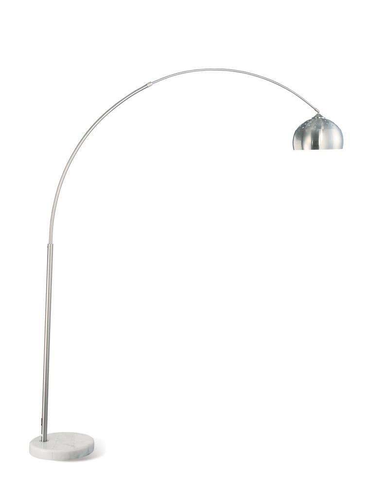 Krester Brushed Steel and Chrome Arched Floor Lamp from Coaster - Luna Furniture