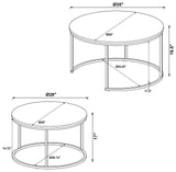 Lainey Round 2-piece Nesting Coffee Table Grey and Gunmetal - 736028 - Luna Furniture
