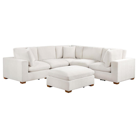 Lakeview 5-piece Upholstered Modular Sectional Sofa Ivory - 551461-SETA - Luna Furniture