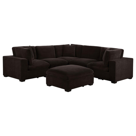 Lakeview 6-piece Upholstered Modular Sectional Sofa Dark Chocolate - 551464-SET - Luna Furniture