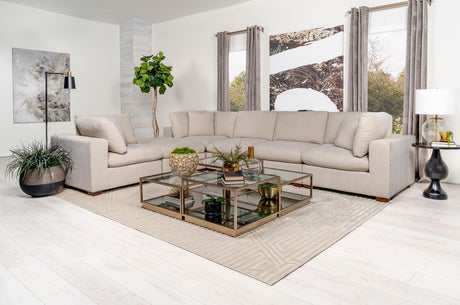 Lakeview 6-piece Upholstered Modular Sectional Sofa Ivory - 551461-SET - Luna Furniture