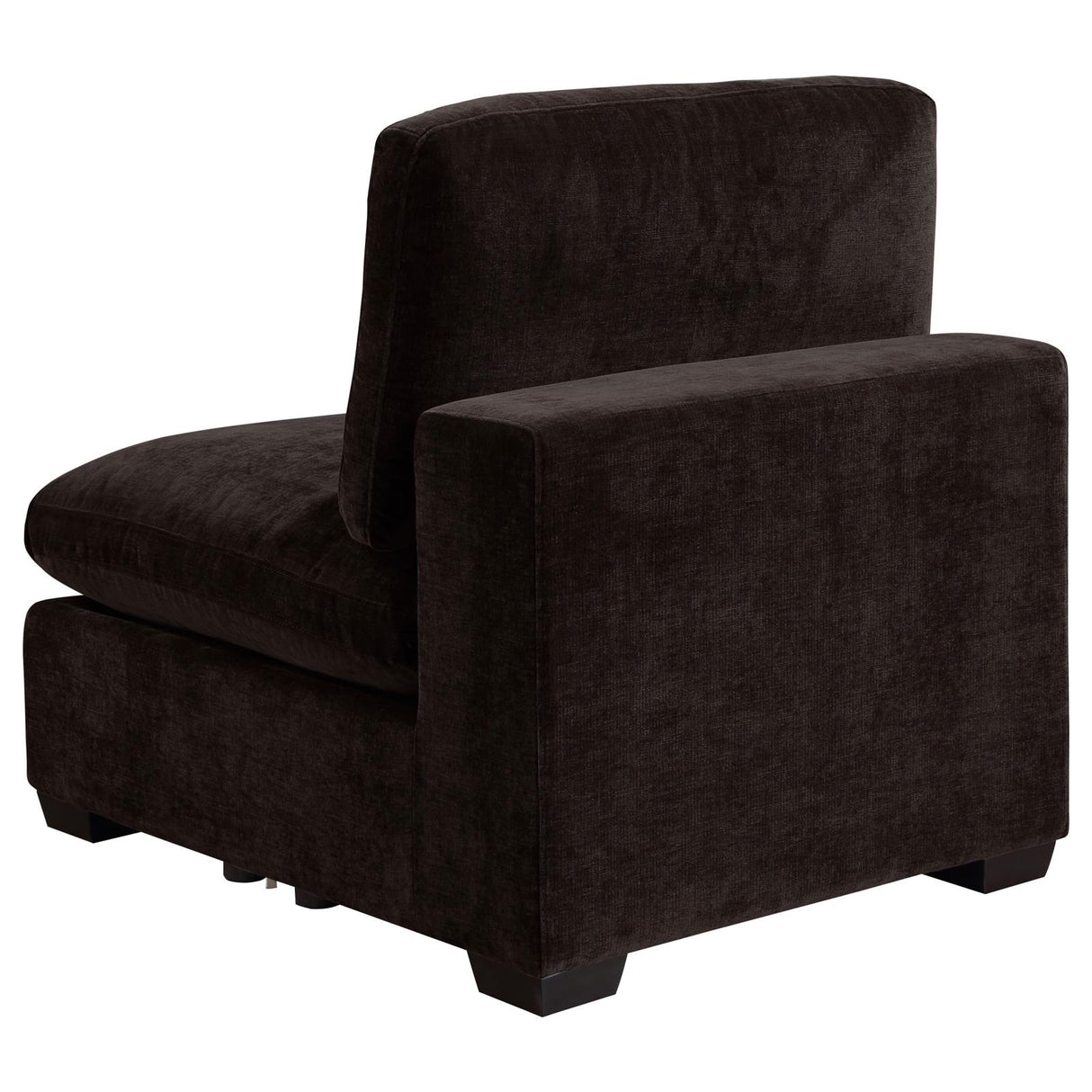 Lakeview Upholstered Armless Chair Dark Chocolate from Coaster - Luna Furniture