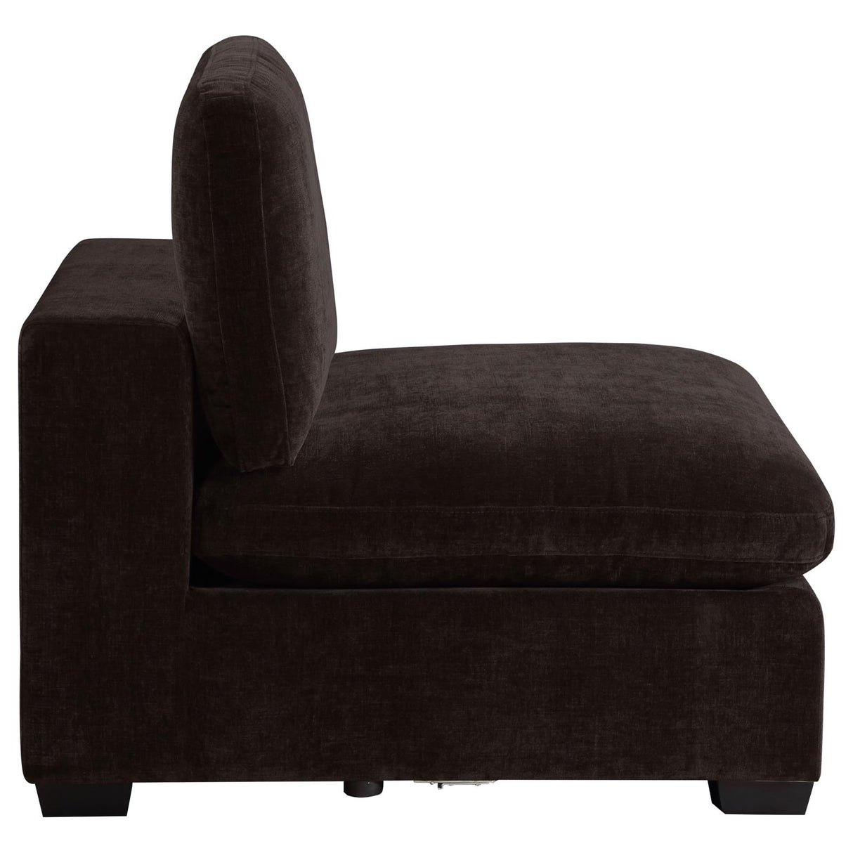 Lakeview Upholstered Armless Chair Dark Chocolate from Coaster - Luna Furniture
