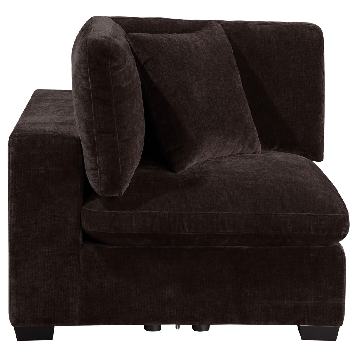 Lakeview Upholstered Corner Chair Dark Chocolate from Coaster - Luna Furniture