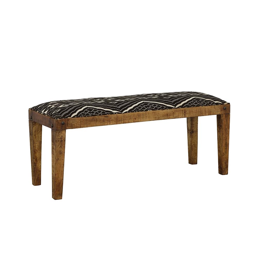 Lamont Natural and Navy Rectangular Upholstered Bench from Coaster - Luna Furniture