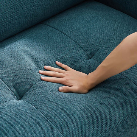 Lanchester Mid Century Modern Blue Linen Sofa - AFC01916 - Luna Furniture